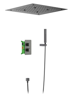 Душевой комплект Timo Petruma SX-5029/18SM, С ВНУТРЕННЕЙ ЧАСТЬЮ, с термостатом, черное золото