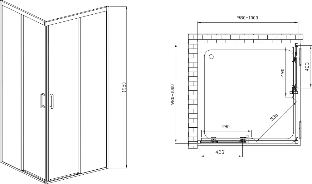 Душевой уголок Vincea Soft VSS-3SO100CLB 100x100, профиль чёрный, стекло прозрачное Sancos — официальный сайт