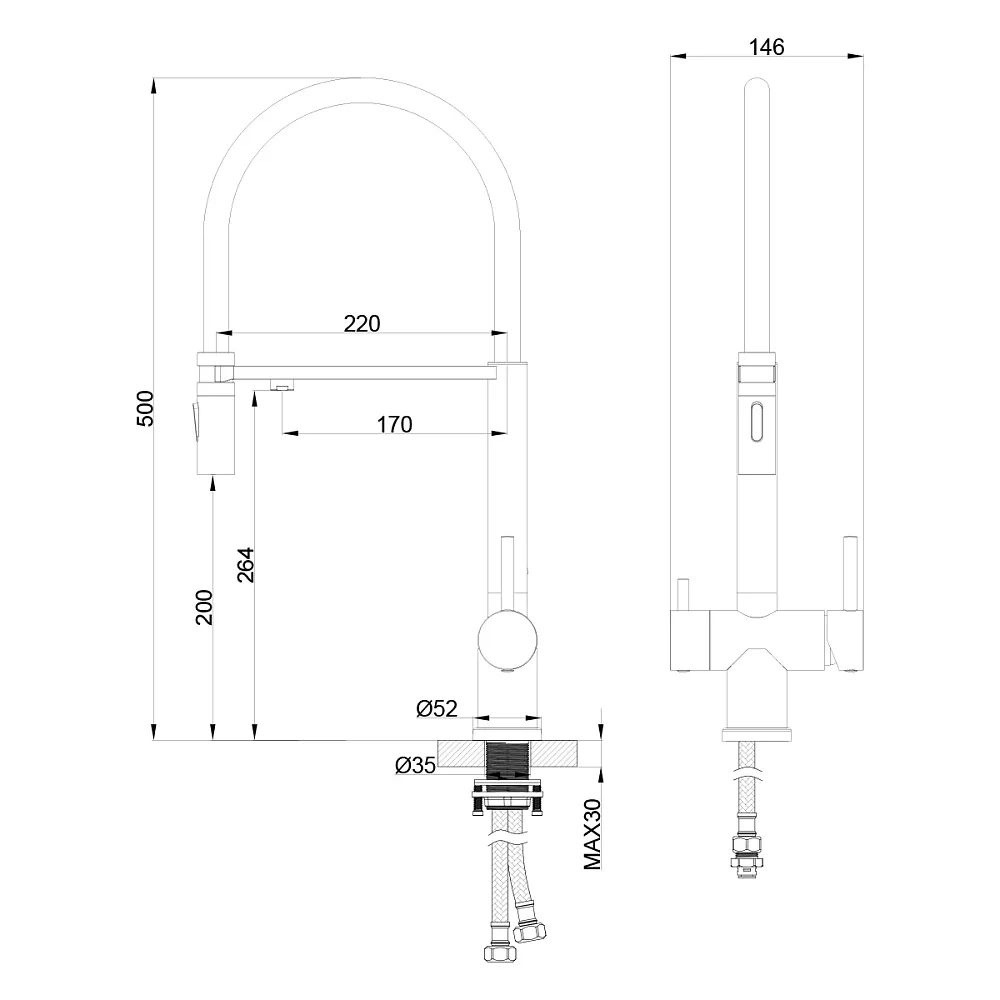 Смеситель для кухни Oliveeka K OL-458009-BN никель матовый Sancos — официальный сайт