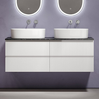 Тумба с раковиной Sancos Snob T 140 bianco, столешница черный мрамор TT140A1, раковина CN6075