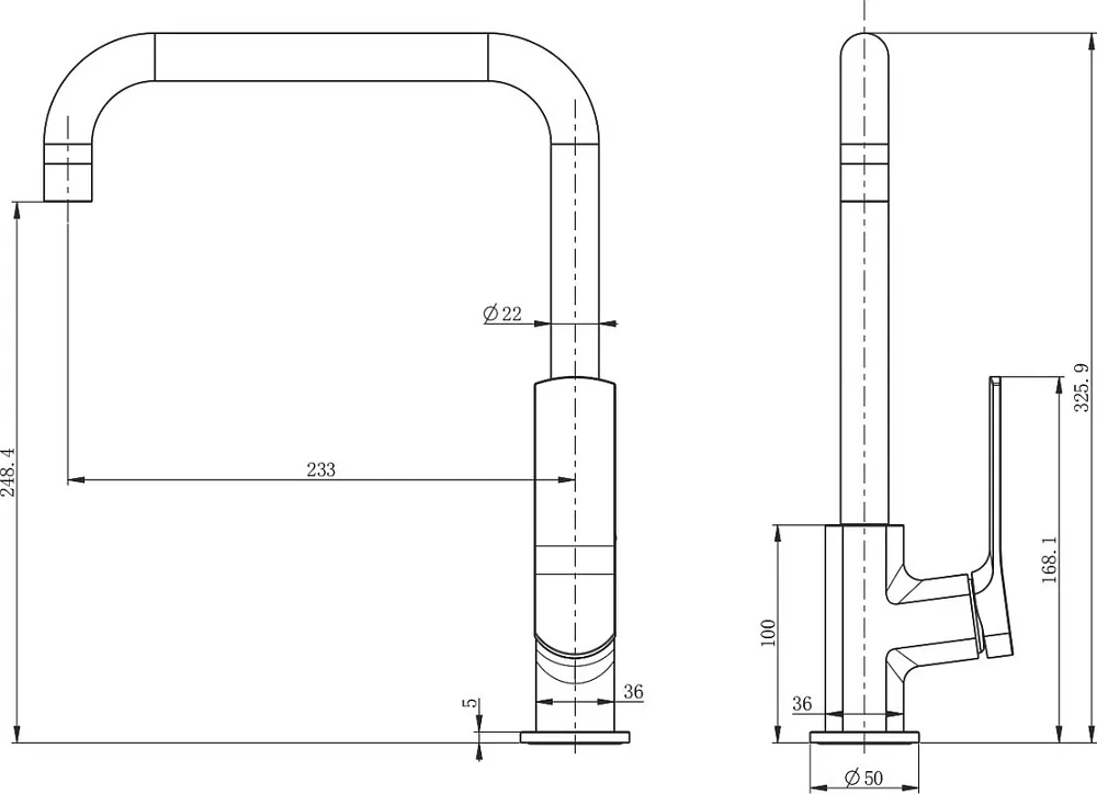 Смеситель для кухни Wonzon & Woghand WW-L1006-BG брашированное золото Sancos — официальный сайт
