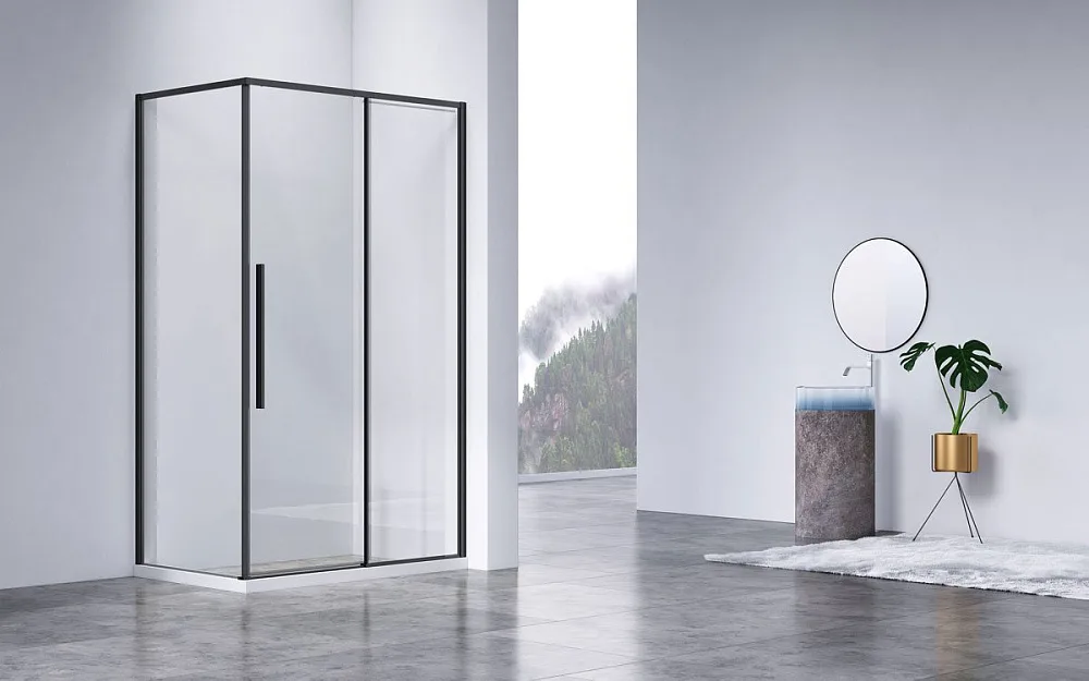 Душевой уголок Vincea Slim-N VSR-4SN9014CLB 140х90 см, профиль черный Sancos — официальный сайт