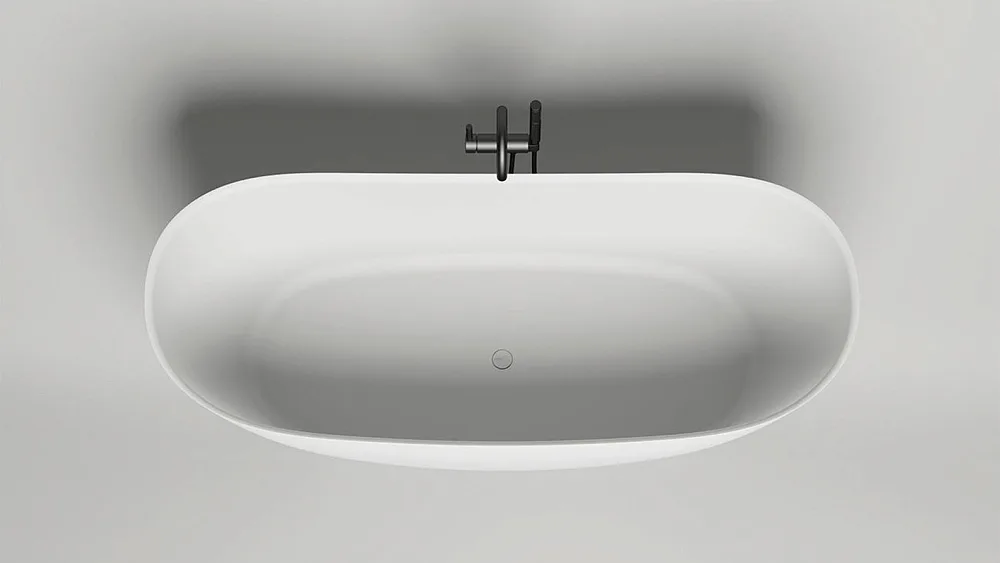 Ванна из искусственного камня Salini Noemi 185x80 см, отдельностоящая, белая, овальная, со сливом-пе Sancos — официальный сайт