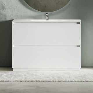 Тумба с раковиной Sancos Libra Floor 120 белый глянец, белая раковина CN7006