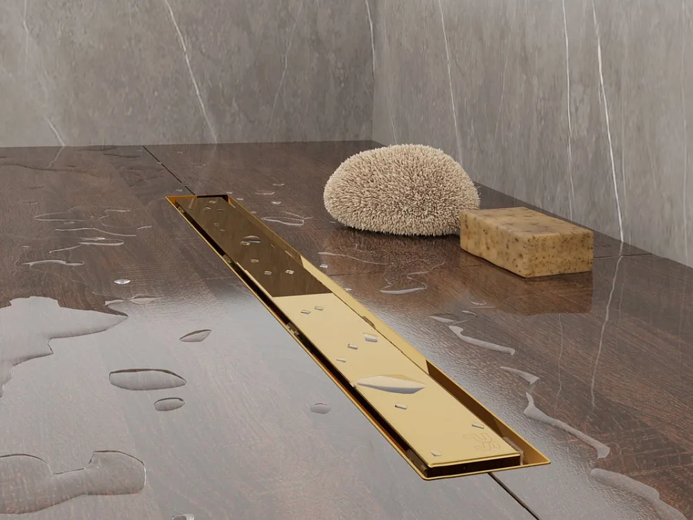 Душевой трап (лоток) Plumberia Selection PSM Modular 70 см, золото 24К Sancos — официальный сайт