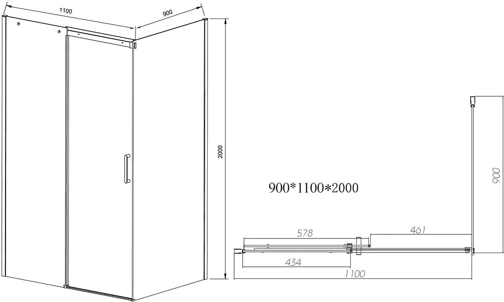 Душевой уголок Vincea Dice VSR-4D9011CL 110х90 см, профиль хром Sancos — официальный сайт