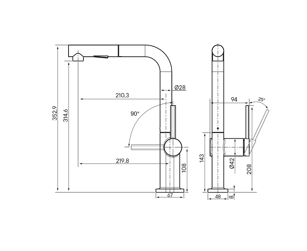 Смеситель для кухни Paulmark Neo Ne214419-BS, брашированная сталь Sancos — официальный сайт