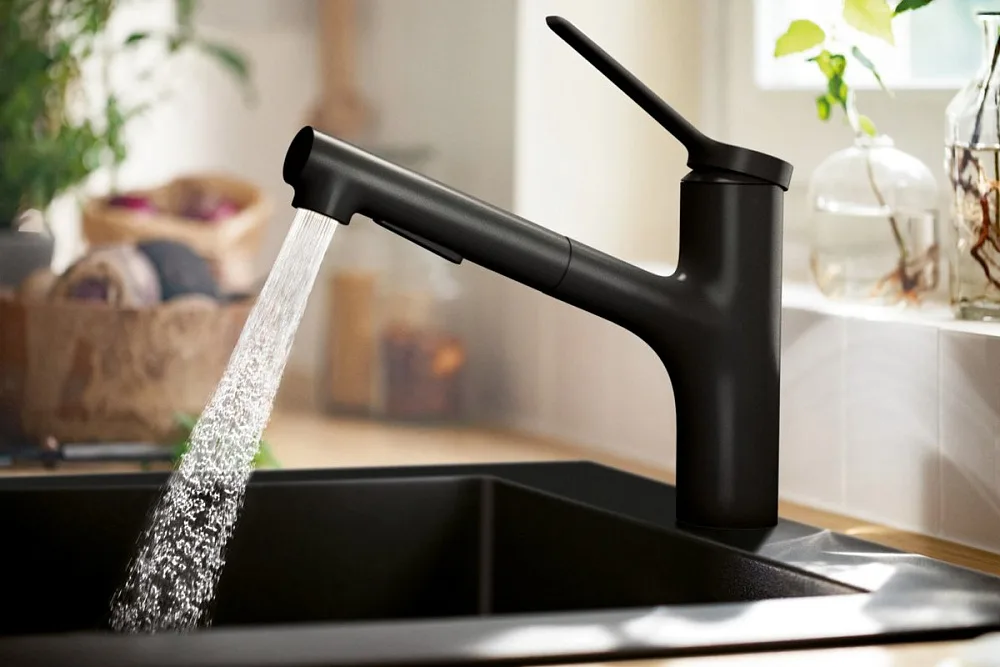 Смеситель для кухни Hansgrohe Zesis M33 74800670 черный матовый Sancos — официальный сайт