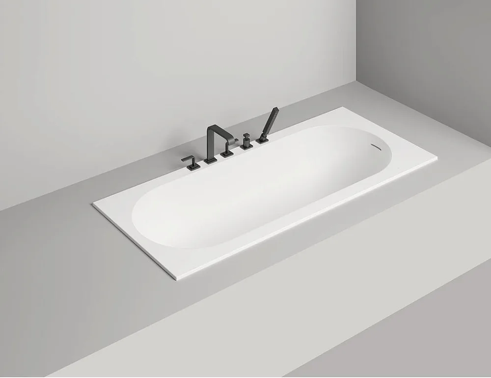 Ванна из искусственного камня Salini Ornella Kit S-Sense 170x75 см, встраиваемая, матовая белая, на  Sancos — официальный сайт