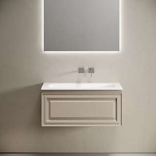 Тумба с раковиной Sancos Very 90 подвесная, beige soft, раковина СN7019wx