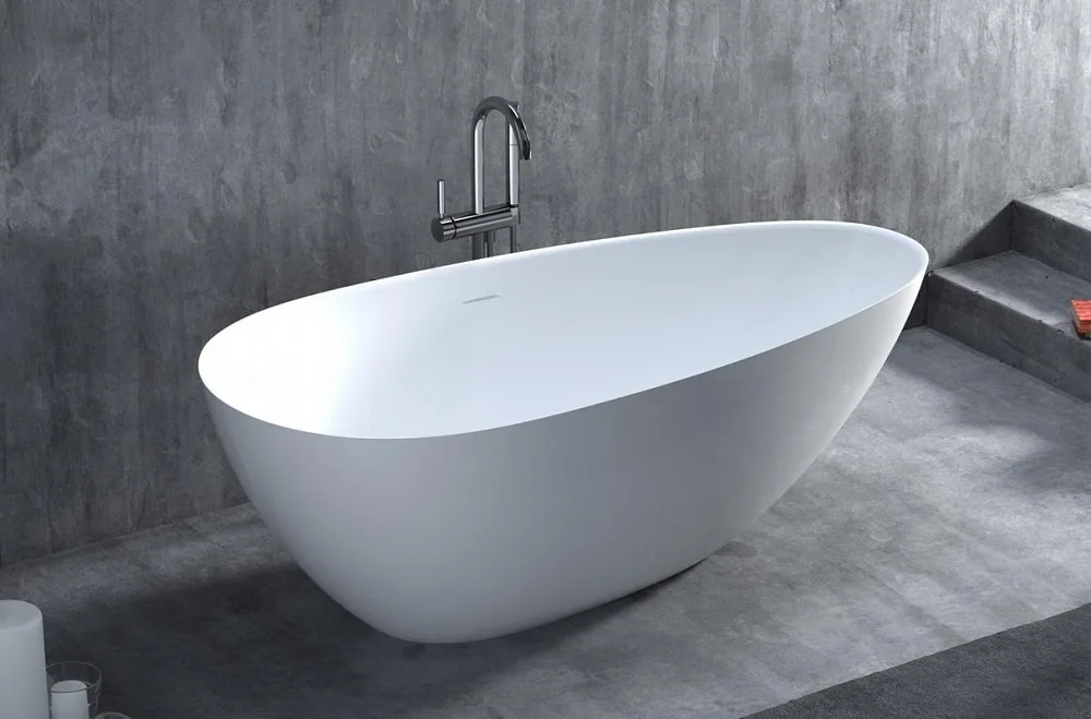 Ванна из искусственного камня Salini Paola In S-Sense 170x80 см, отдельностоящая, белая, овальная, с Sancos — официальный сайт