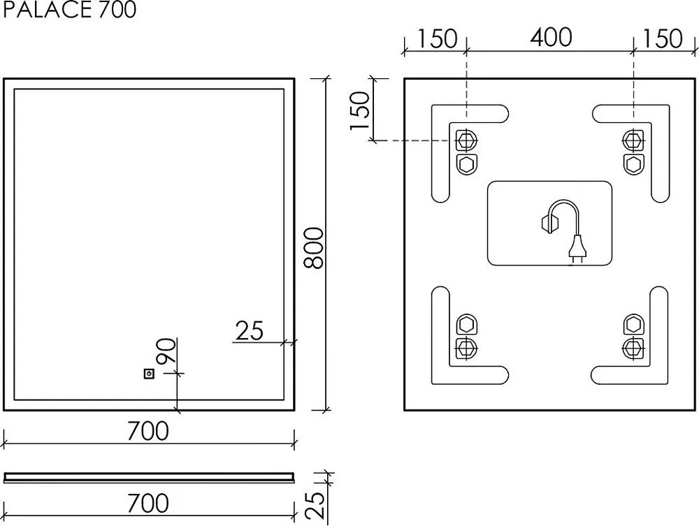 Зеркало Sancos Palace PA700 70 см Sancos — официальный сайт