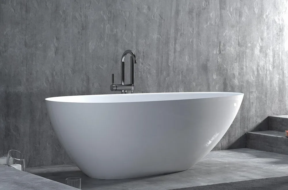 Ванна из искусственного камня Salini Paola In S-Sense 170x80 см, отдельностоящая, белая, овальная, с Sancos — официальный сайт