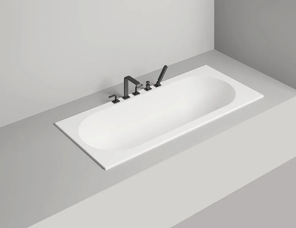 Ванна из искусственного камня Salini Ornella S-Sense 170x75 см, встраиваемая, белая, на ножках Sancos — официальный сайт
