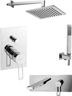 Комплект для ванной Paffoni Ringo KITRIN015CR105 С ВНУТРЕННЕЙ ЧАСТЬЮ, верхний душ 20 см, хром