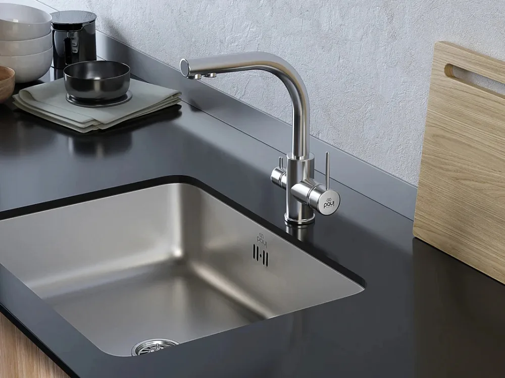 Смеситель для кухни Paulmark Essen Es213011-BS брашированная сталь Sancos — официальный сайт