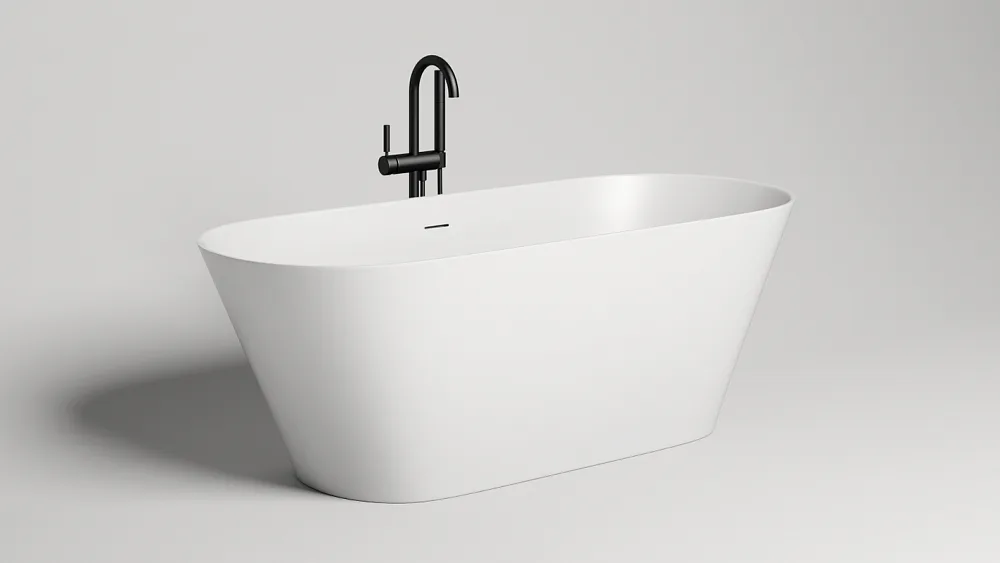 Ванна из искусственного камня Salini Mona S-Sense 170x70 см, отдельностоящая, белая, овальная, с дон Sancos — официальный сайт