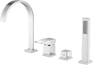 Смеситель на борт ванны Abber Wasserfall AF8613, хром