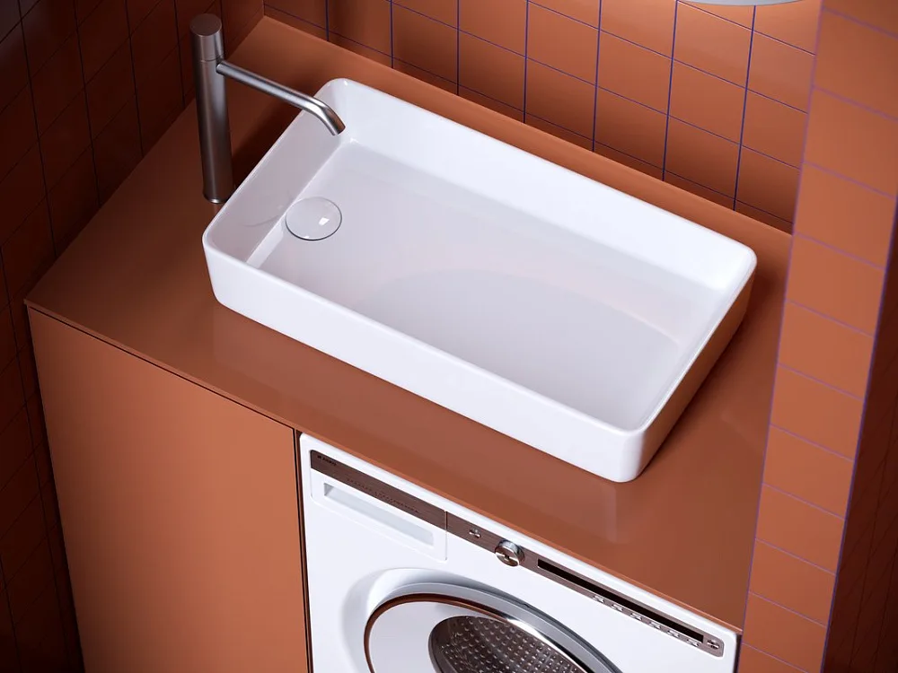 Накладная раковина Ceramicanova Element CN5048 белая глянцевая Sancos — официальный сайт