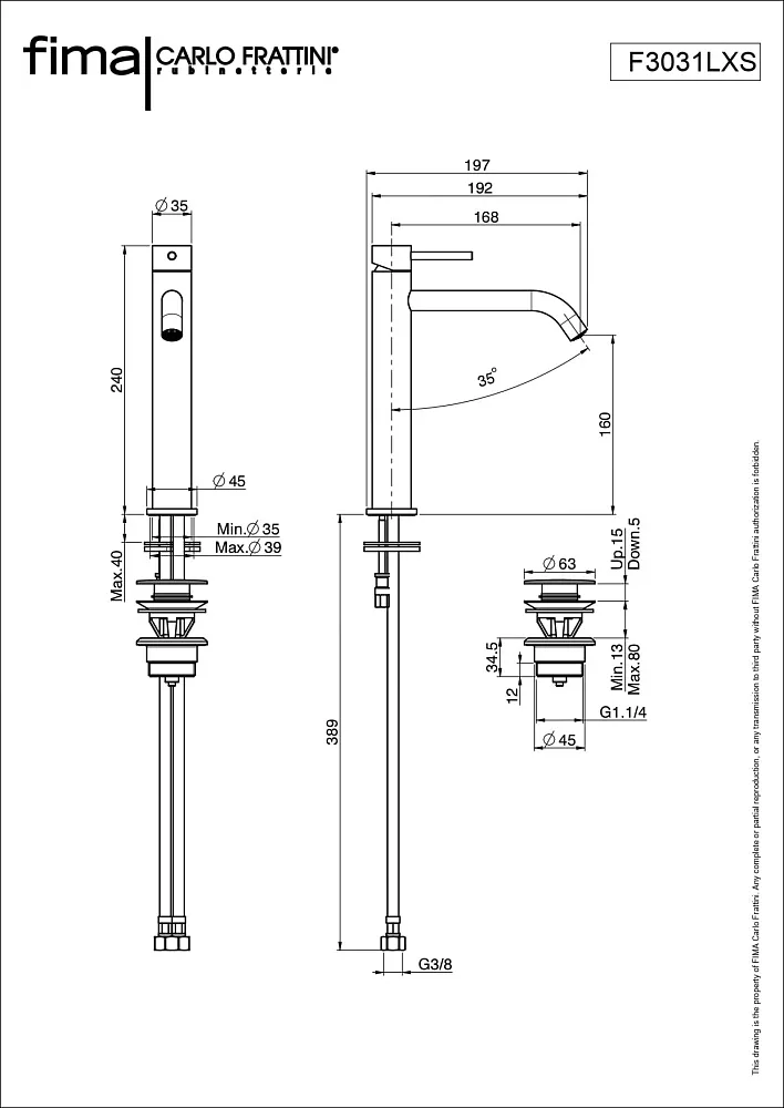 Смеситель для раковины Fima Carlo Frattini Spillo Up F3031LXSNS черный матовый Sancos — официальный сайт