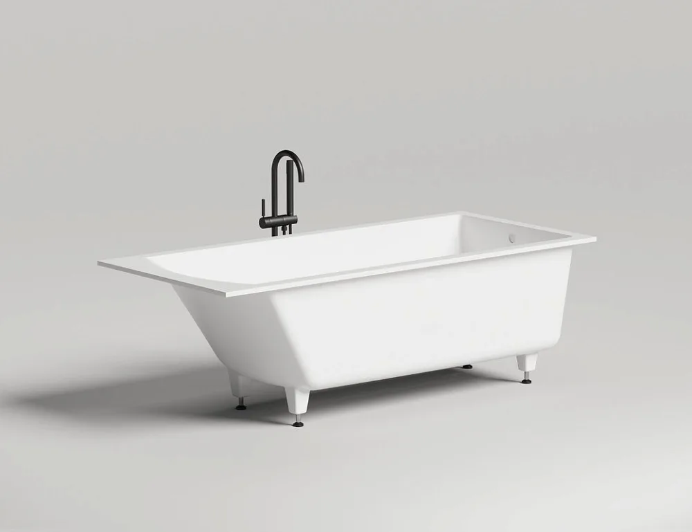 Ванна из искусственного камня Salini Cascata S-Stone 180x80 см, встраиваемая, матовая белая, на ножк Sancos — официальный сайт