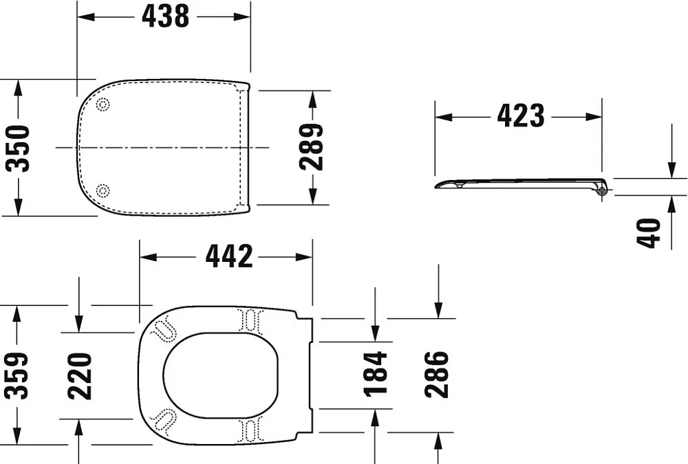 Крышка-сиденье Duravit D-code 0067390000 с микролифтом, петли хром Sancos — официальный сайт