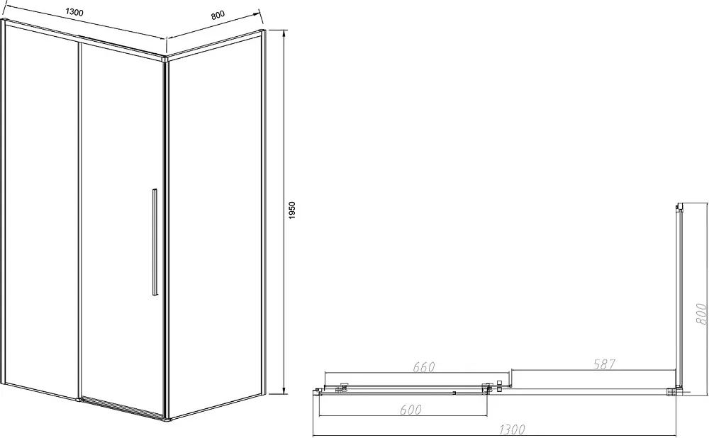 Душевой уголок Vincea Slim-N VSR-4SN8013CLB 130х80 см, профиль черный Sancos — официальный сайт