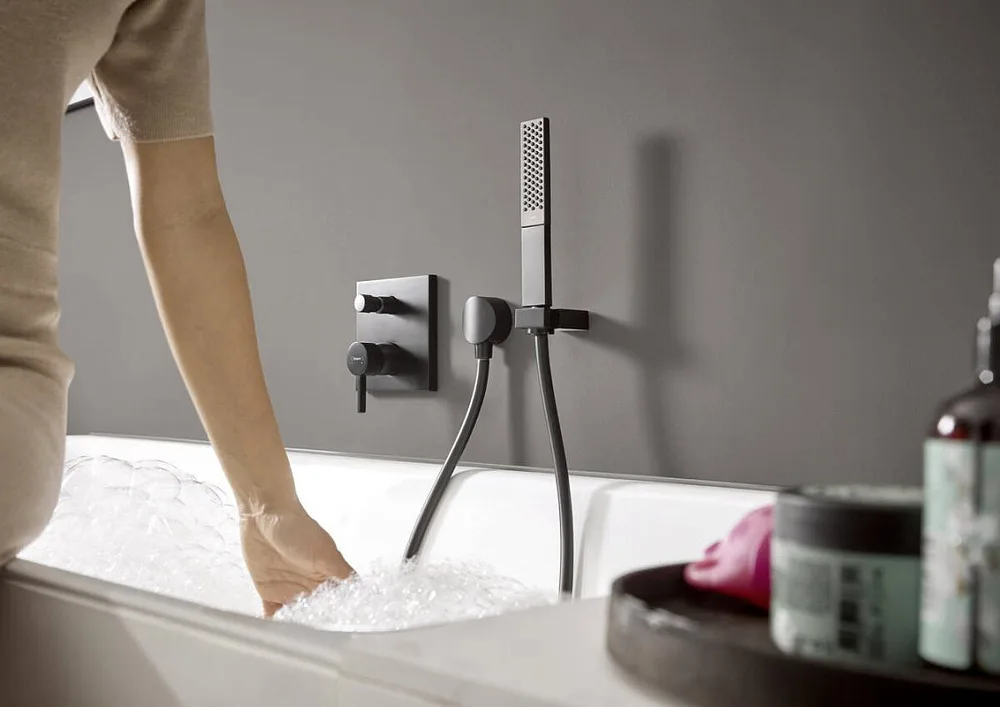 Встраиваемый смеситель Hansgrohe Finoris 76415670 матовый черный Sancos — официальный сайт