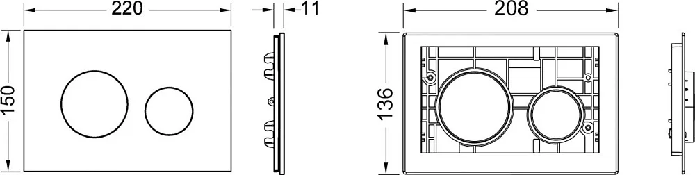 Кнопка смыва TECE Loop Modular 9240663 кнопка белая, стекло на выбор Sancos — официальный сайт