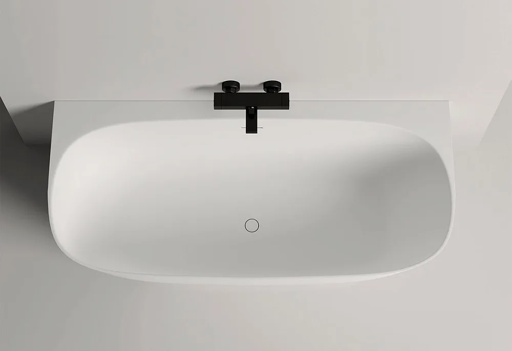 Ванна из искусственного камня Salini Sofia Wall 170x80 см, пристенная, матовая белая, овальная, со с Sancos — официальный сайт