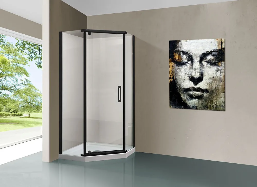 Душевой уголок Vincea Stresa VSP-1S900CLB 90x90, профиль чёрный, стекло прозрачное Sancos — официальный сайт
