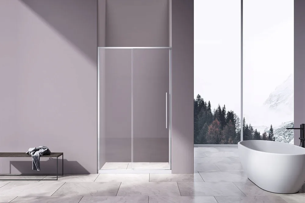 Душевая дверь в нишу Vincea Slim-N VDS-4SN120CL 120 см, профиль хром Sancos — официальный сайт