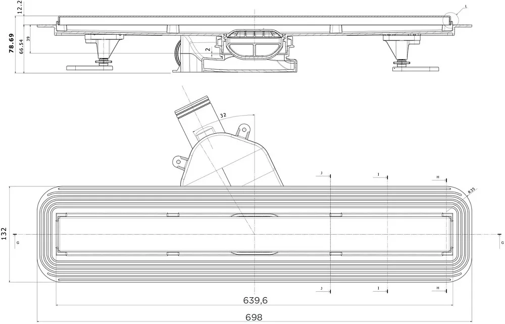 Душевой трап (лоток) BETTOSERB Frameless Line 650 белый матовый Sancos — официальный сайт