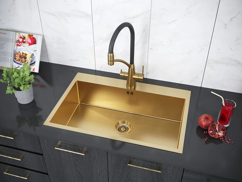 Мойка кухонная Paulmark Kroner PM217551-BG брашированное золото Sancos — официальный сайт