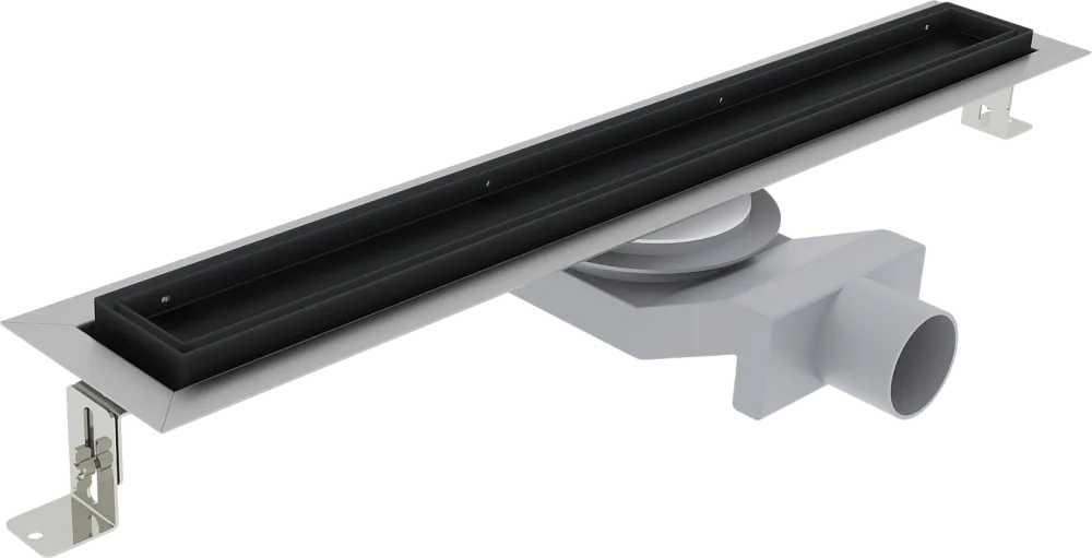 Душевой трап (лоток) Plumberia Selection PST In-Tile 80 см, черный матовый Sancos — официальный сайт