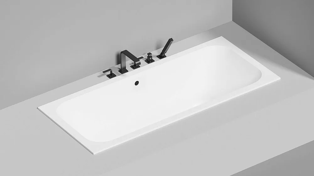 Ванна из искусственного камня Salini Orlanda Axis S-Sense 170x75 см, встраиваемая, матовая белая, на Sancos — официальный сайт