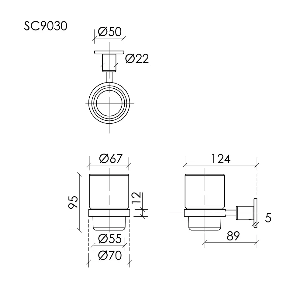 Стакан для ванной Sancos Base SC9030CH хром Sancos — официальный сайт