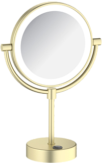 Косметическое зеркало Timo Saona 13276/17 с подсветкой, двухстороннее, матовое золото