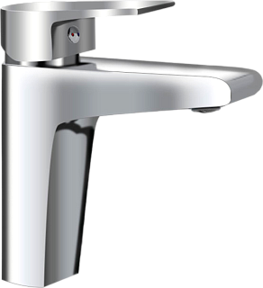 Смеситель для раковины AQUAme Prato AQMP6121 с донным клапаном, хром