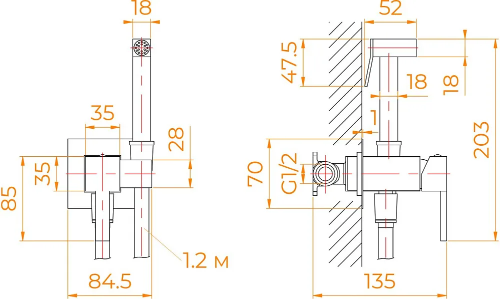 Гигиенический душ RGW Shower Panels SP-212Gb со смесителем, С ВНУТРЕННЕЙ ЧАСТЬЮ, золото Sancos — официальный сайт