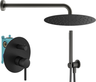 Душевой комплект Plumberia Selection Ixo KITXO18NOKING, С ВНУТРЕННЕЙ ЧАСТЬЮ, черный матовый