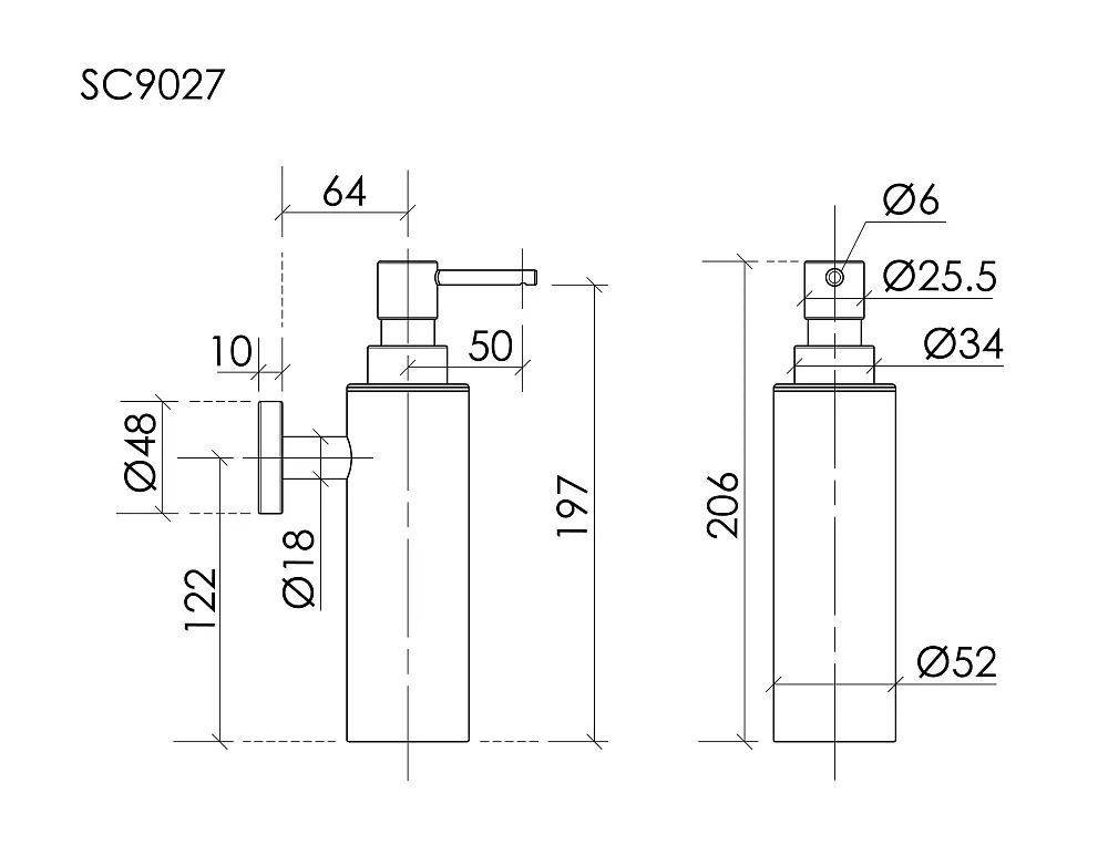 Дозатор для жидкого мыла Sancos Base SC9027BB брашированная бронза Sancos — официальный сайт