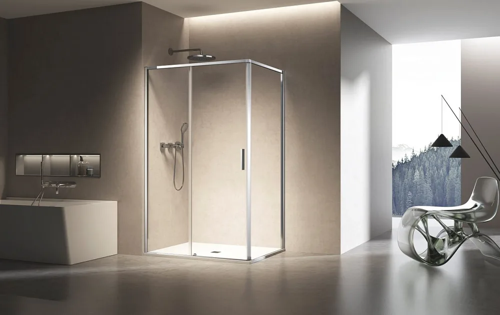Душевой уголок Vincea Slim VSR-6SL9013CL 130х90 см, профиль глянцевый хром, стекло прозрачное Sancos — официальный сайт