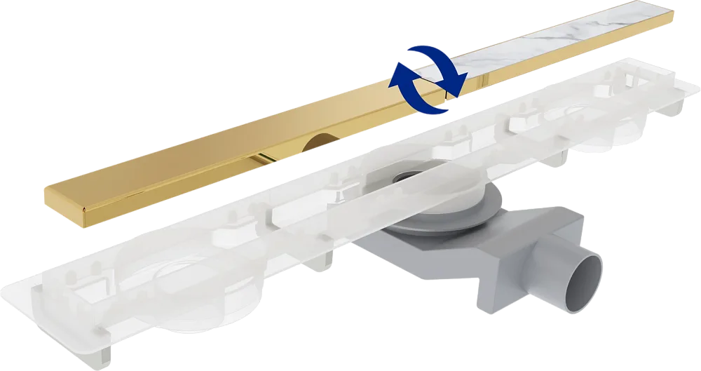 Душевой трап (лоток) Plumberia Selection PSM Modular 70 см, золото 24К Sancos — официальный сайт