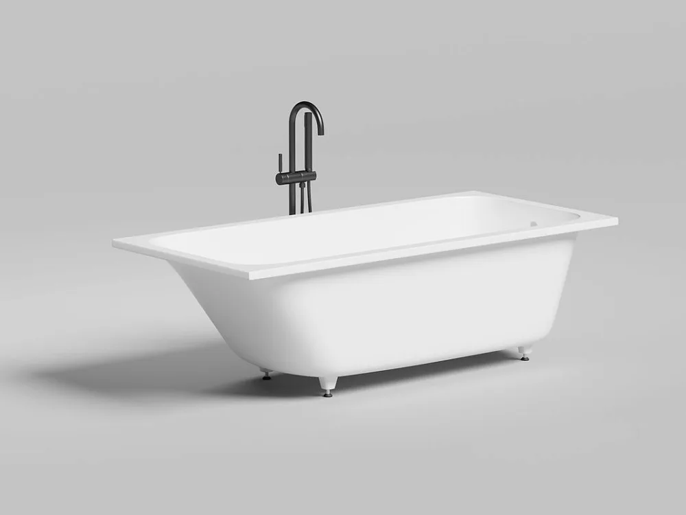 Ванна из искусственного камня Salini Orlanda S-Sense 170x80 см, встраиваемая, матовая белая, на ножк Sancos — официальный сайт