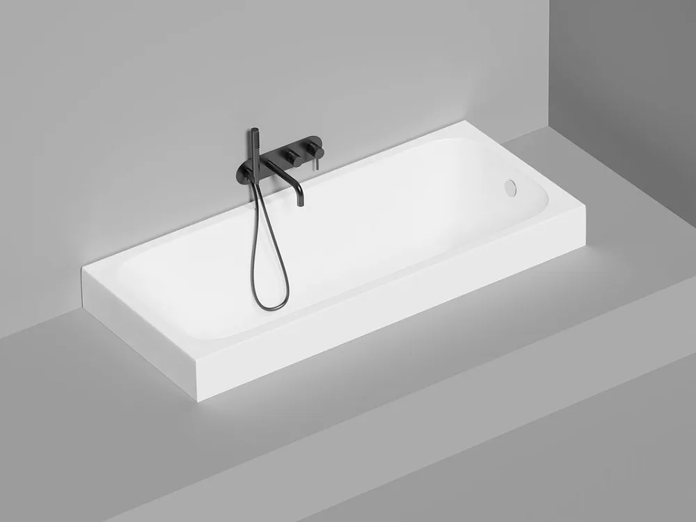 Ванна из искусственного камня Salini Orlanda S-Sense 160x70 см, встраиваемая, белая, на ножках Sancos — официальный сайт