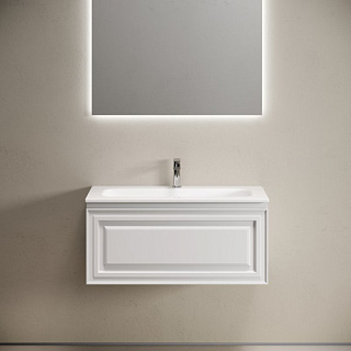 Тумба с раковиной Sancos Very 90 подвесная, bianco, раковина СN7019