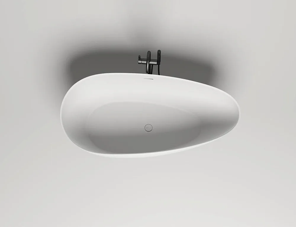 Ванна из искусственного камня Salini Paola In S-Sense 170x80 см, отдельностоящая, белая, овальная, с Sancos — официальный сайт