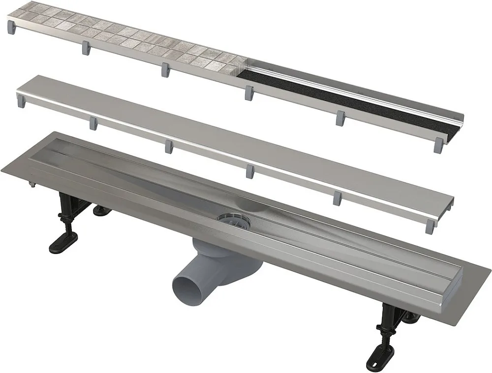 Душевой трап (лоток) AlcaPlast APZ13-DOUBLE9-950 с решеткой и опорами, 95 см Sancos — официальный сайт