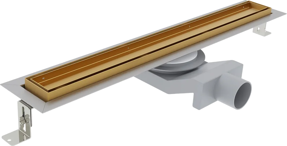 Душевой трап (лоток) Plumberia Selection PST In-Tile 60 см, золото брашированное Sancos — официальный сайт